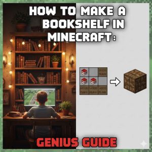 How to Make a Bookshelf in Minecraft: 6 Planks + 3 Books