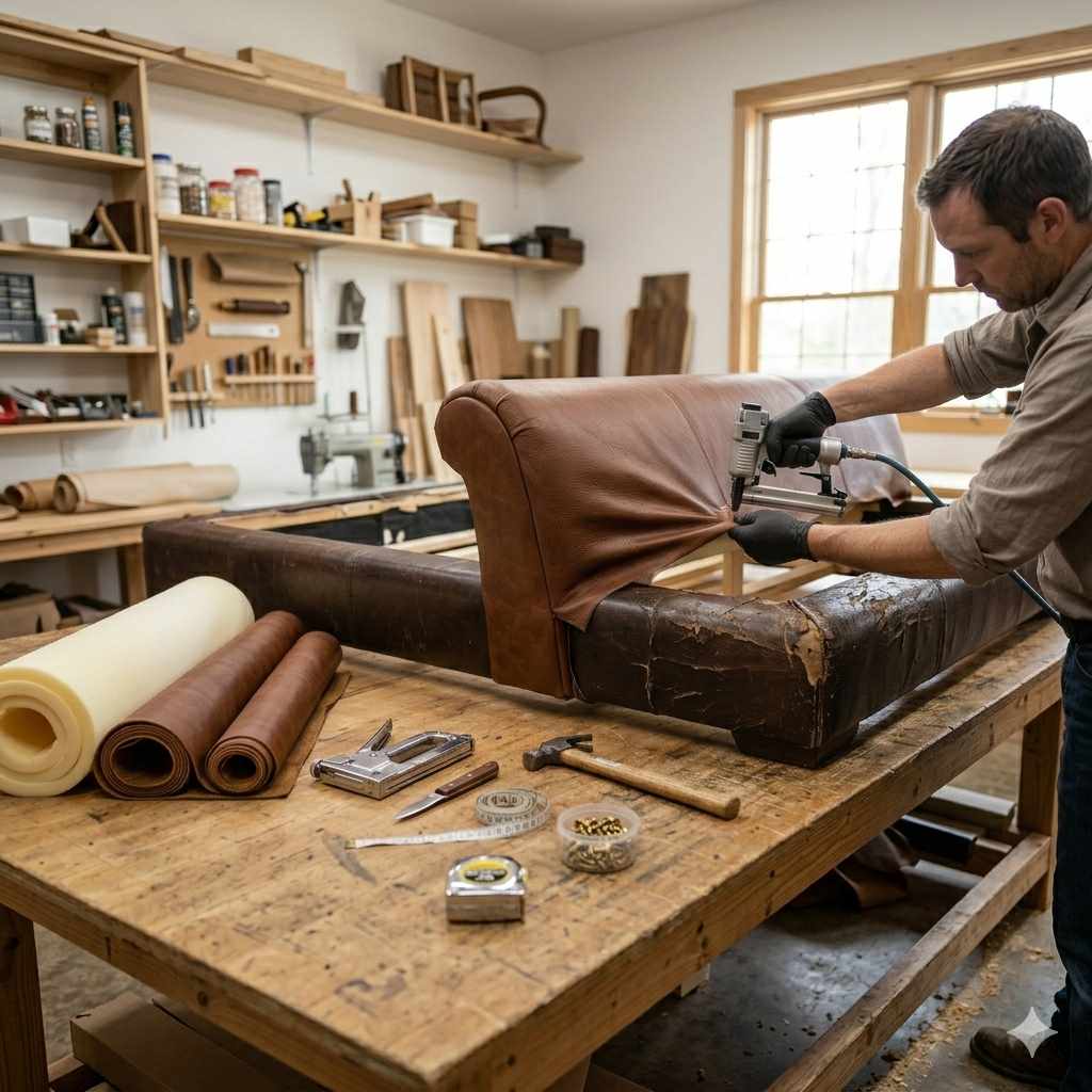 How To Recover Leather Bed Frame