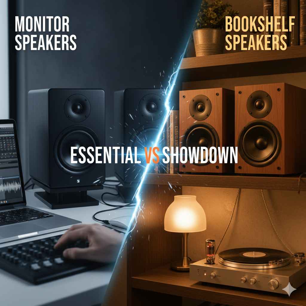 Monitor Vs Bookshelf Speakers: Essential Showdown