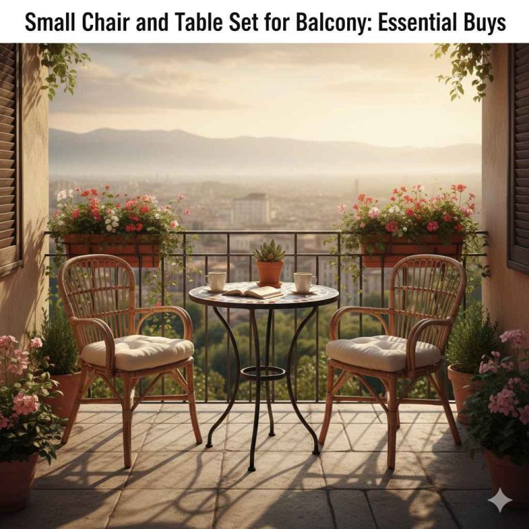 Small Chair and Table Set for Balcony