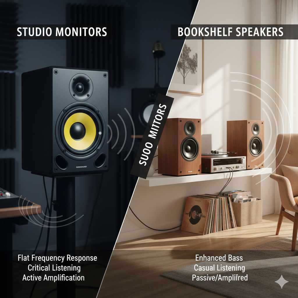 Studio Monitors Vs Bookshelf Speakers: Essential Guide