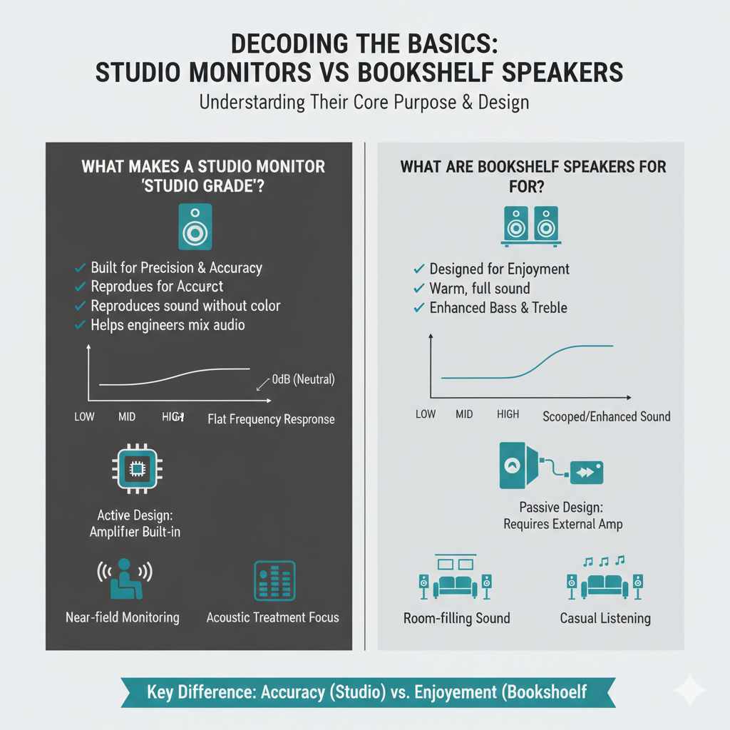 What Are Studio Monitors and Bookshelf Speakers?