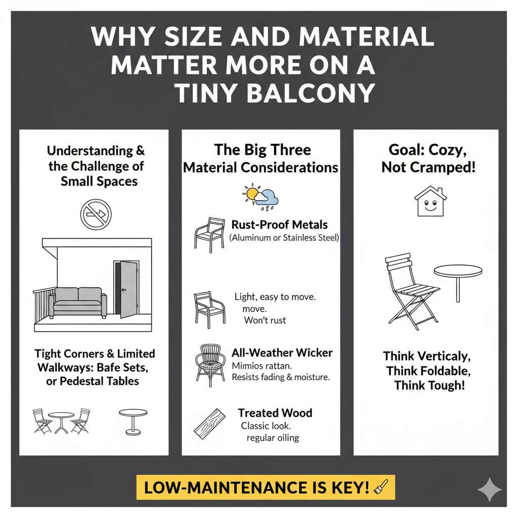 Why Size and Material Matter More on a Tiny Balcony 