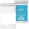 Labeled Zip Bags, 4x6 in (100-Pack)