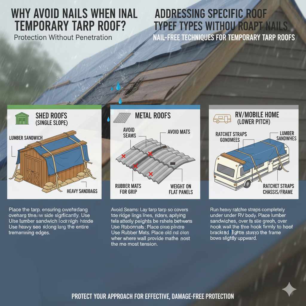 Addressing Specific Roof Types Without Nails