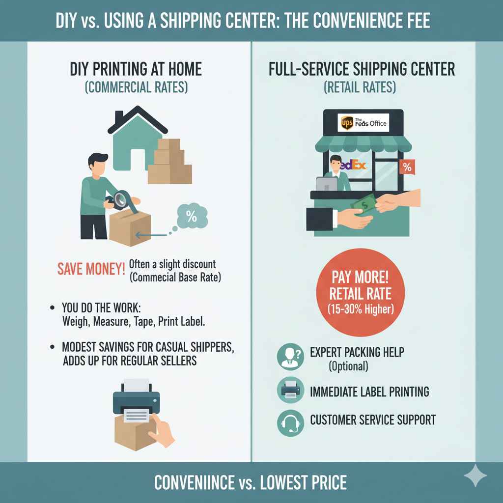 DIY vs. Using a Shipping Center (The Convenience Fee)