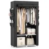 Portable Closet Wardrobe with Hanging Rods and Shelves