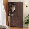Tall Armoire Wardrobe Closet with Drawers and Mirror, 71 in