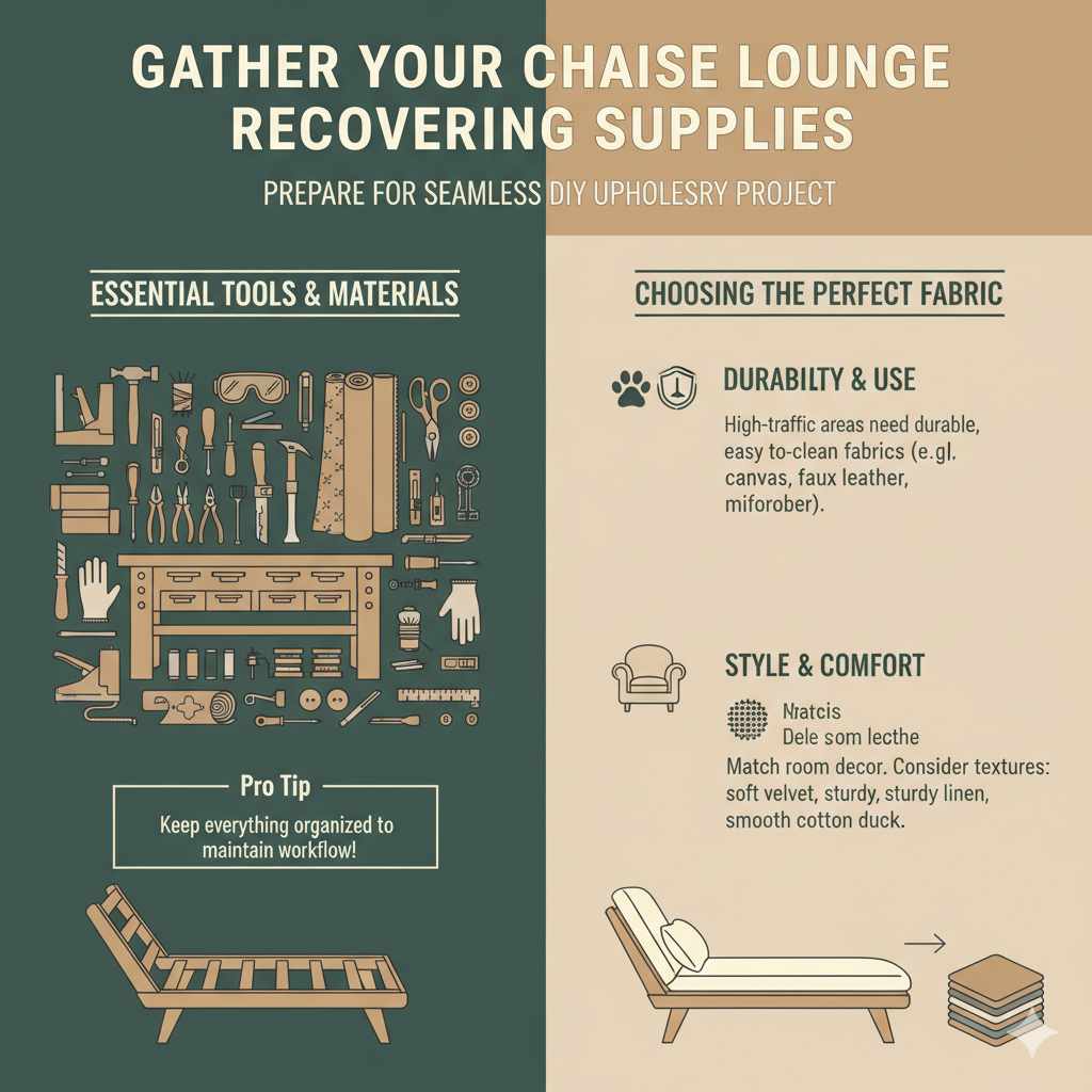 Gather Your Chaise Lounge Recovering Supplies