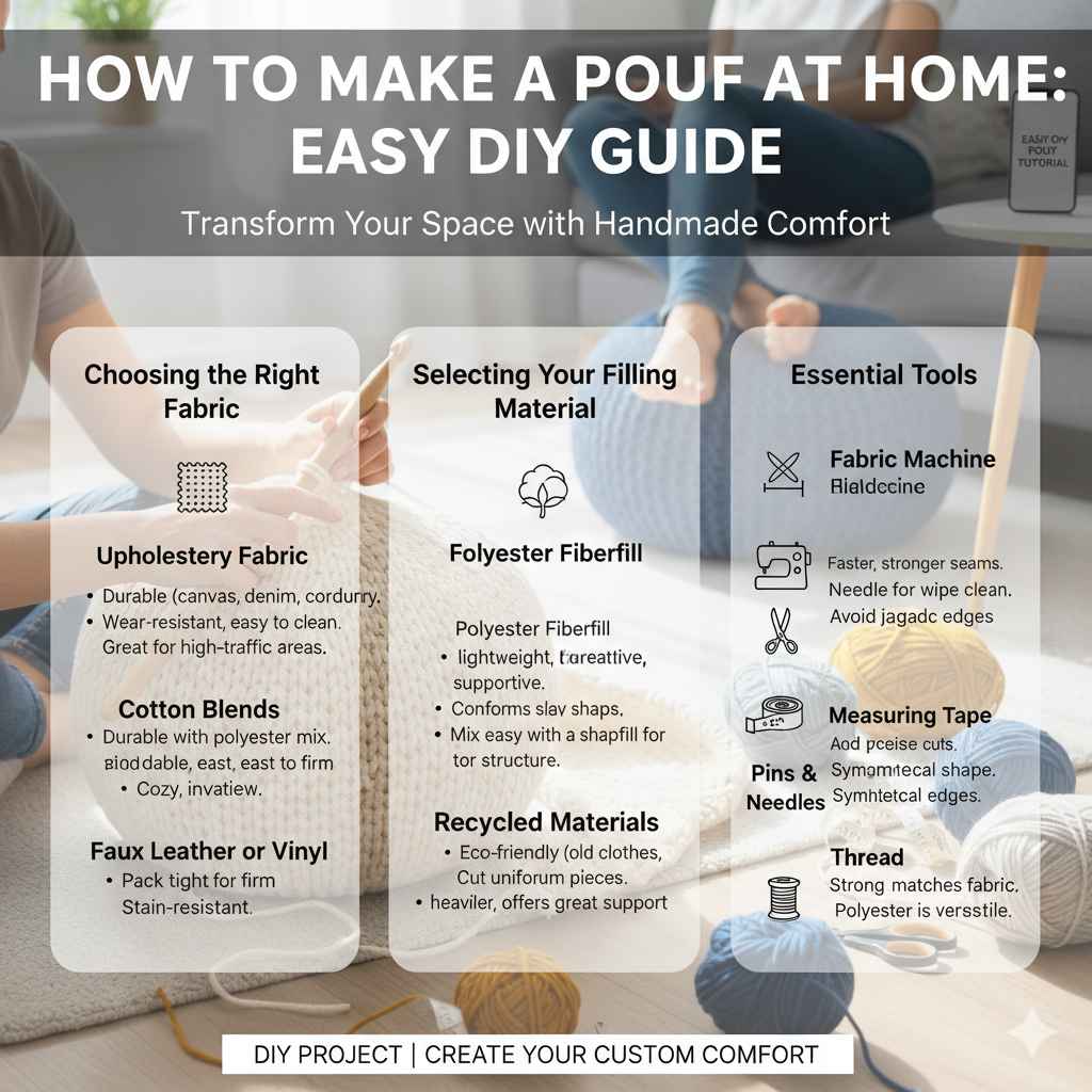 Gathering Your Pouf Making Supplies