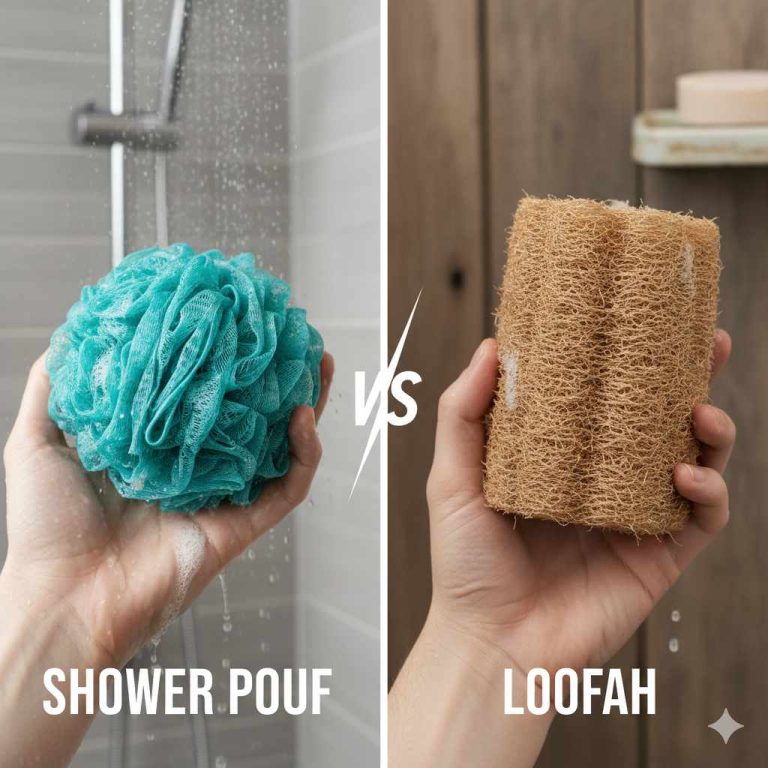 Shower Pouf vs Loofah