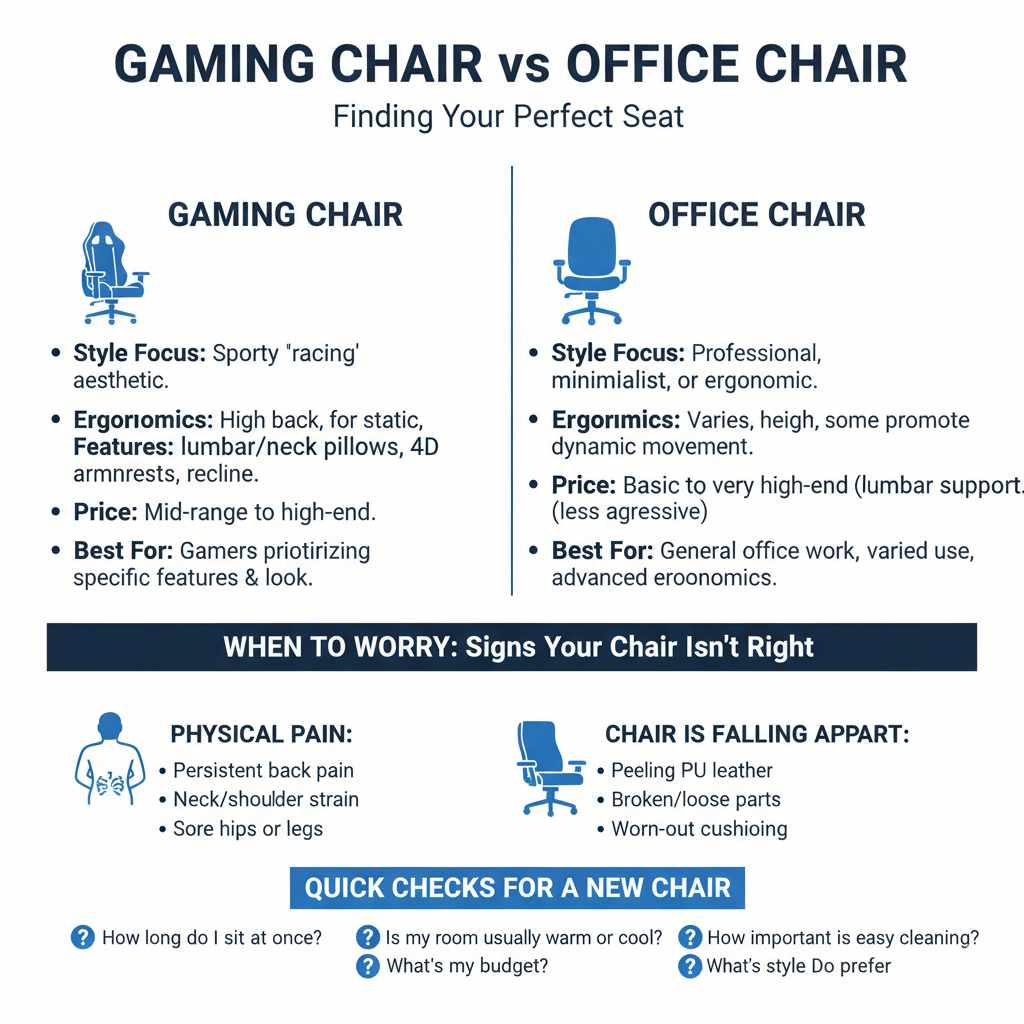 Understanding "Gaming Chair" vs "Office Chair"