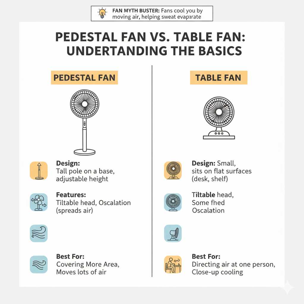 Pedestal Fan vs. Table Fan Understanding the Basics