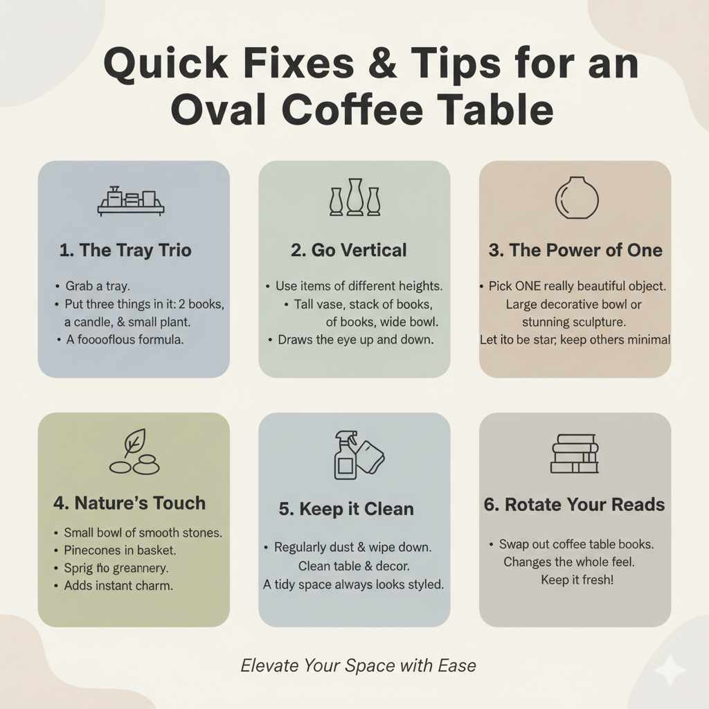 Quick Fixes & Tips for an Oval Coffee Table