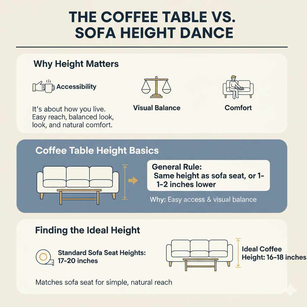 The Coffee Table vs. Sofa Height Dance
