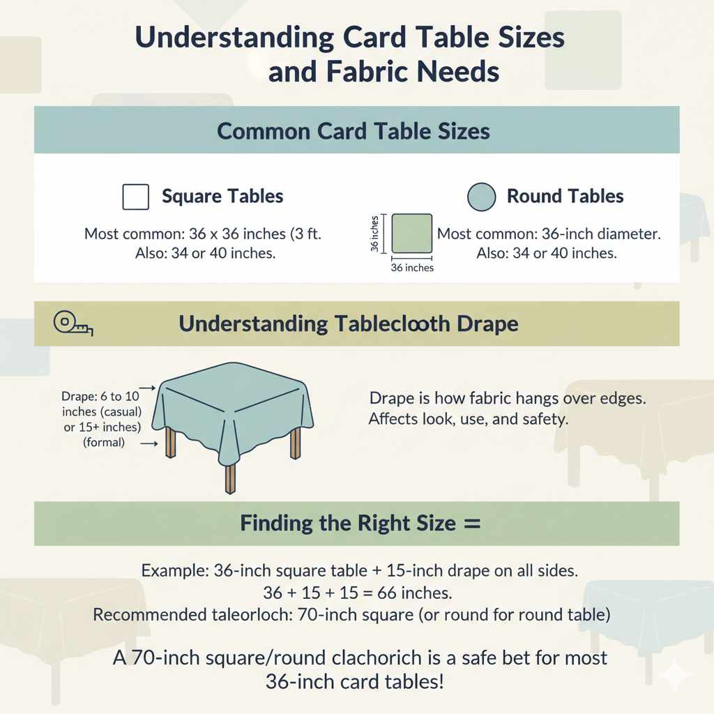Understanding Card Table Sizes and Fabric Needs