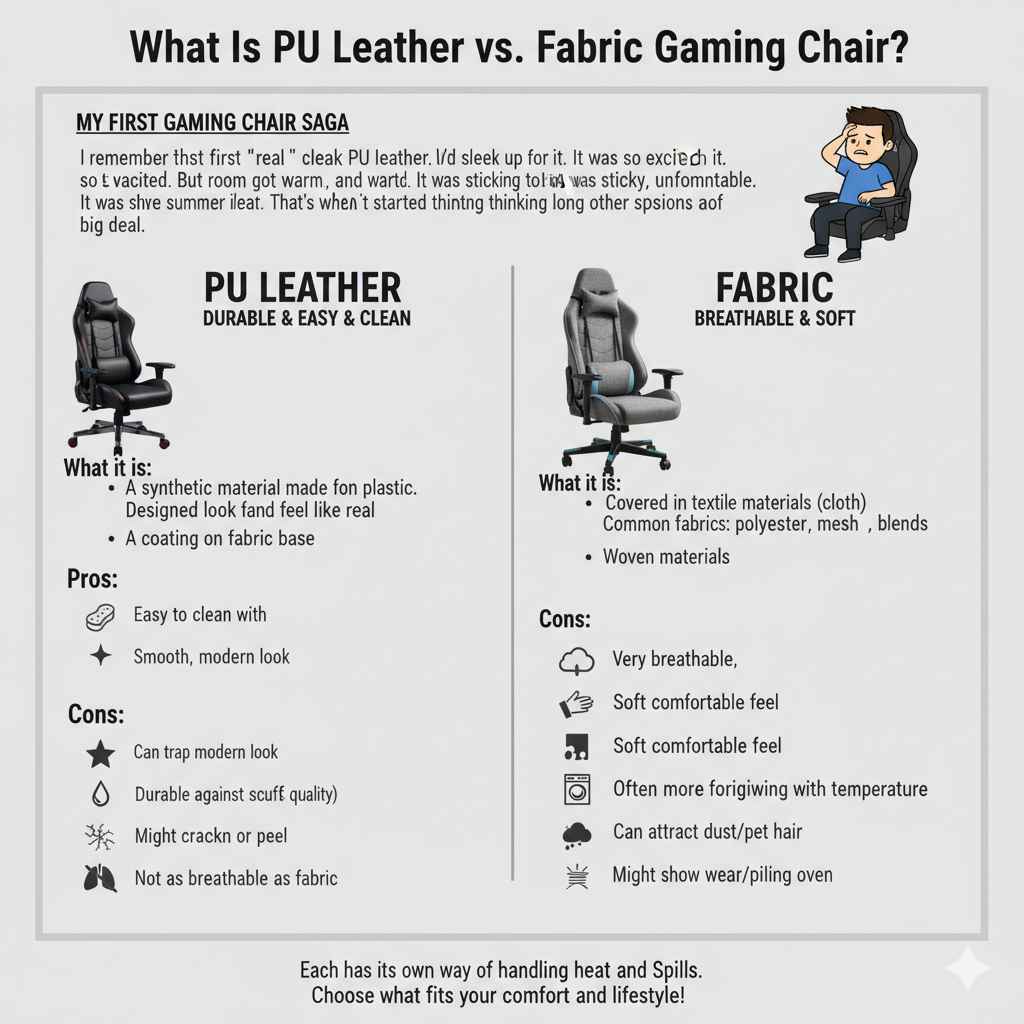 What Is PU Leather vs. Fabric Gaming Chair 