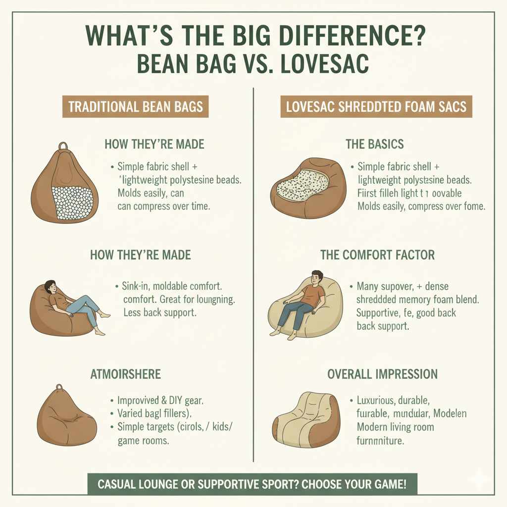What's the Big Difference Bean Bag vs. Lovesac