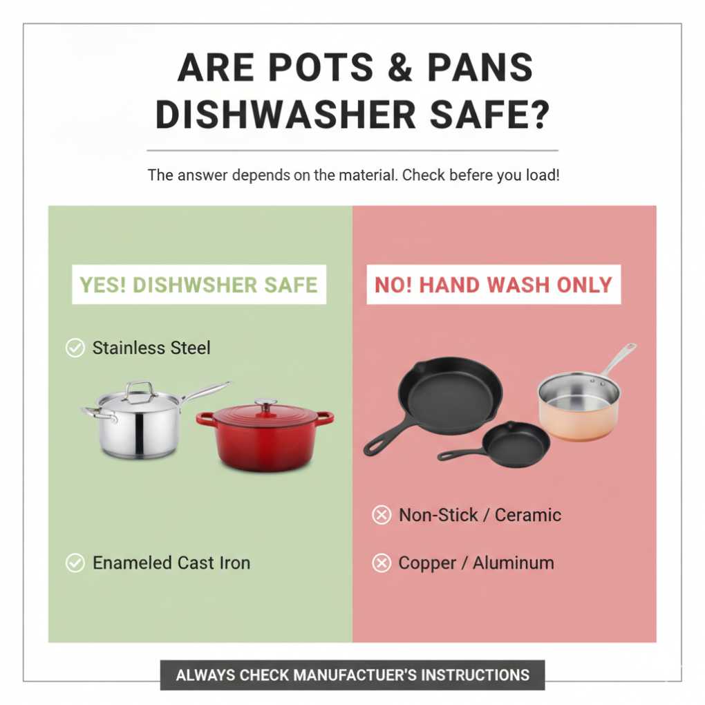 Are Pots And Pans Dishwasher Safe? What To Know