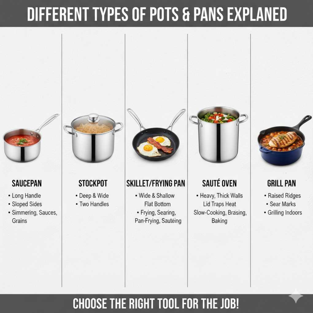 Different Types Of Pots And Pans Explained