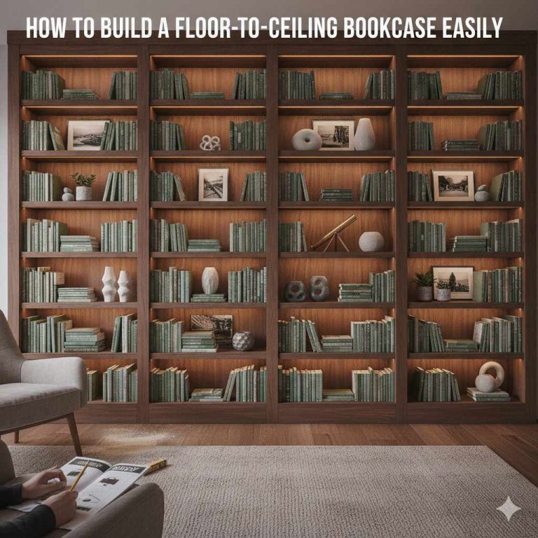 How To Build A Floor-To-Ceiling Bookcase Easily