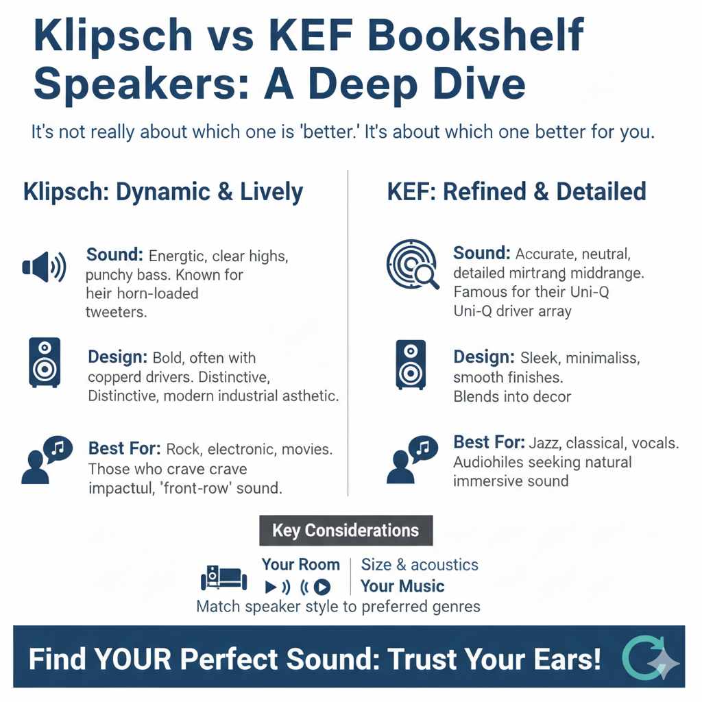 Klipsch vs KEF Bookshelf Speakers A Deep Dive