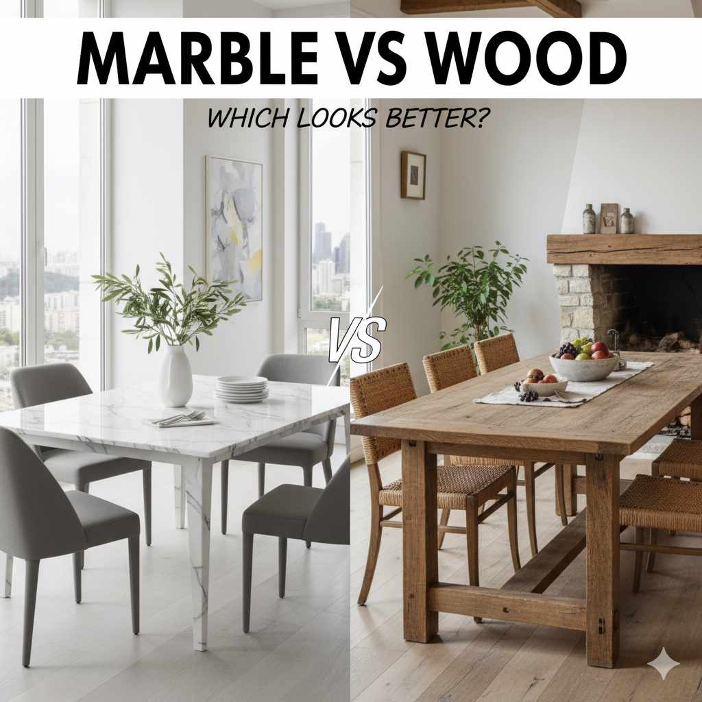 Marble Vs Wood Dining Table: Which Looks Better?