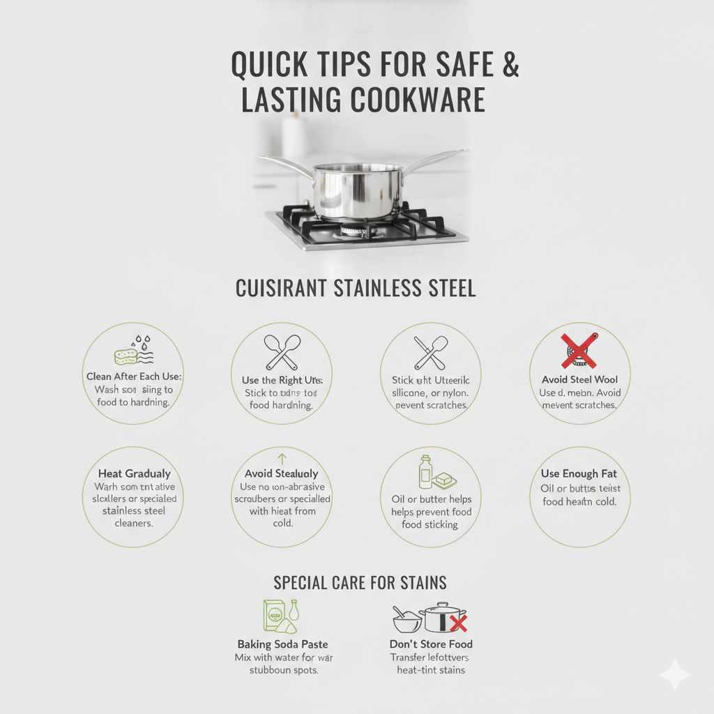 Quick Tips for Safe and Lasting Cookware
