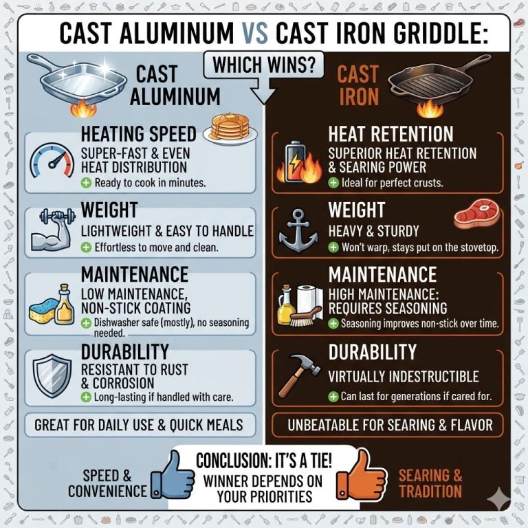 Cast Aluminum vs Cast Iron Griddle Which Wins