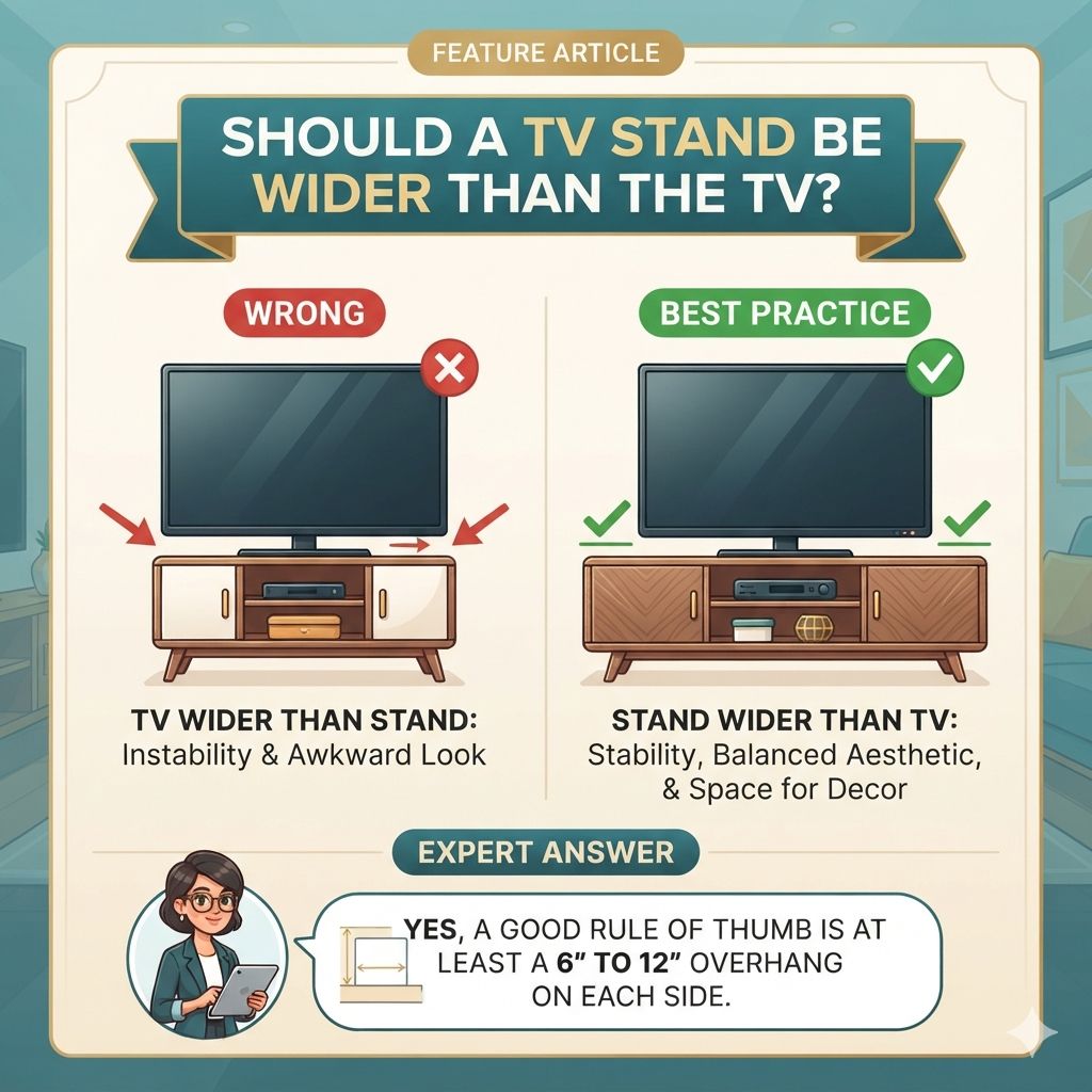 Should A Tv Stand Be Wider Than The Tv? Expert Answer