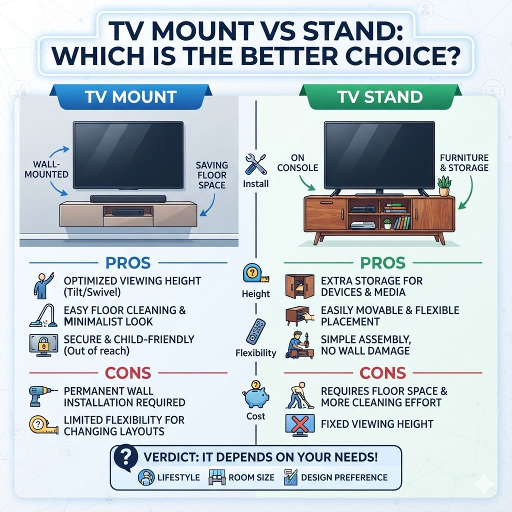 Tv Mount Vs Stand: Which Is The Better Choice?