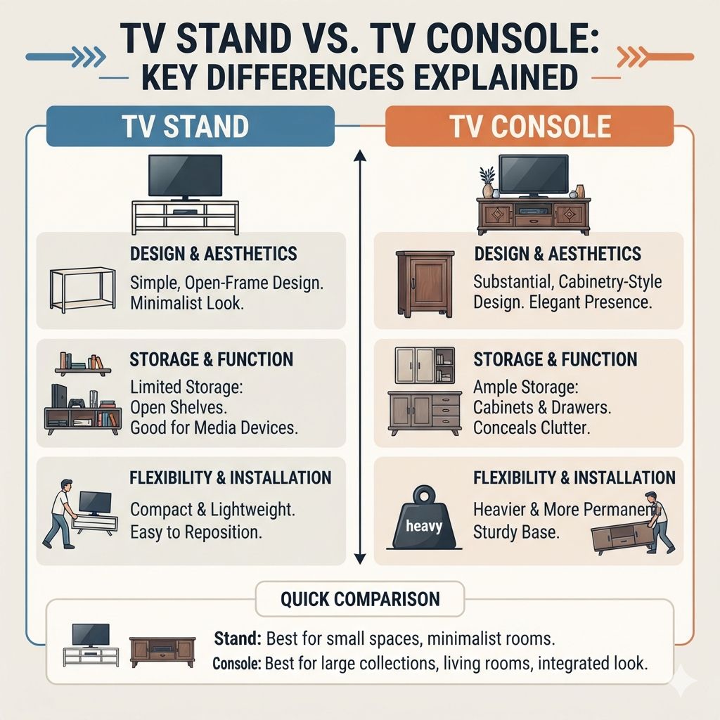 Tv Stand Vs Tv Console: Key Differences Explained