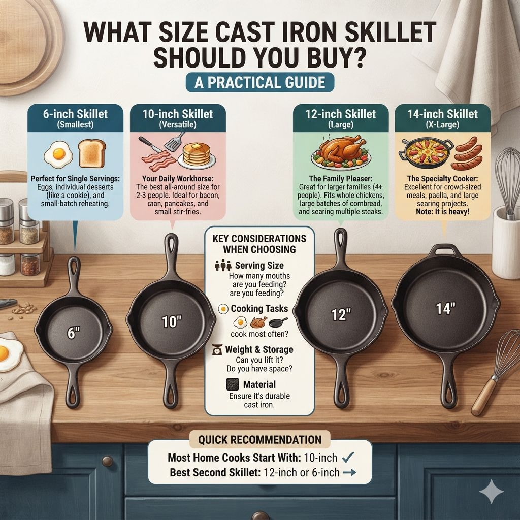 What Size Cast Iron Skillet Should You Buy? Guide