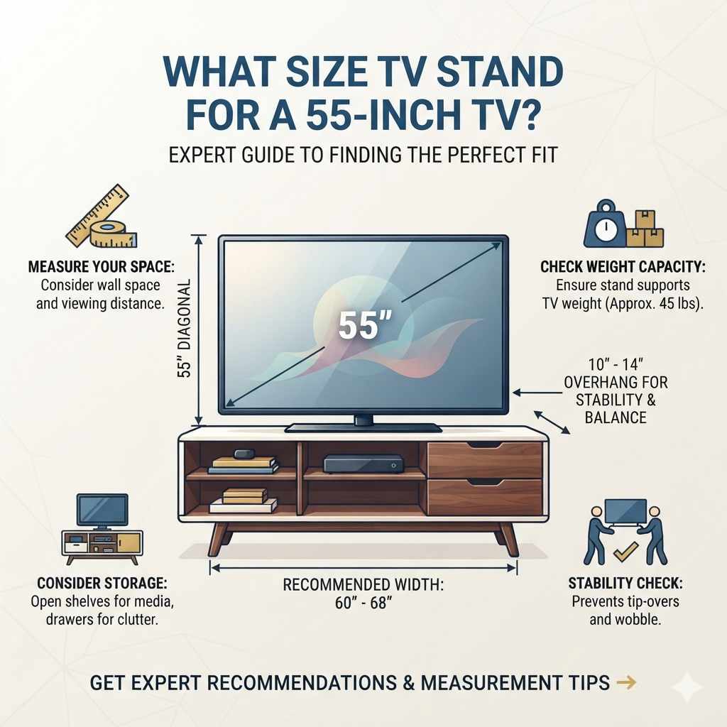 What Size Tv Stand For A 55-Inch Tv? Expert Guide