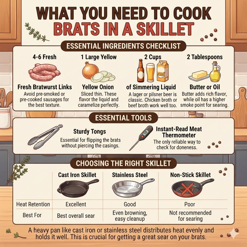 What You Need to Cook Brats in a Skillet