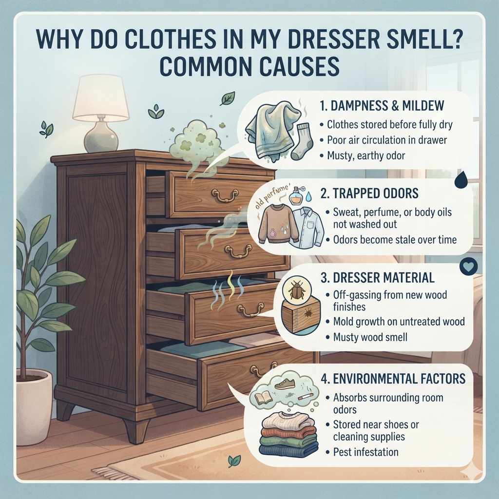 Why Do Clothes In My Dresser Smell? Common Causes