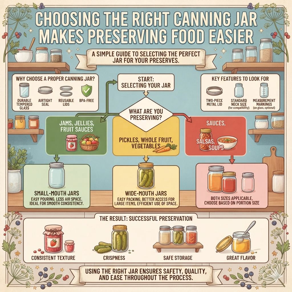 Choosing the right canning jar makes preserving food easier.