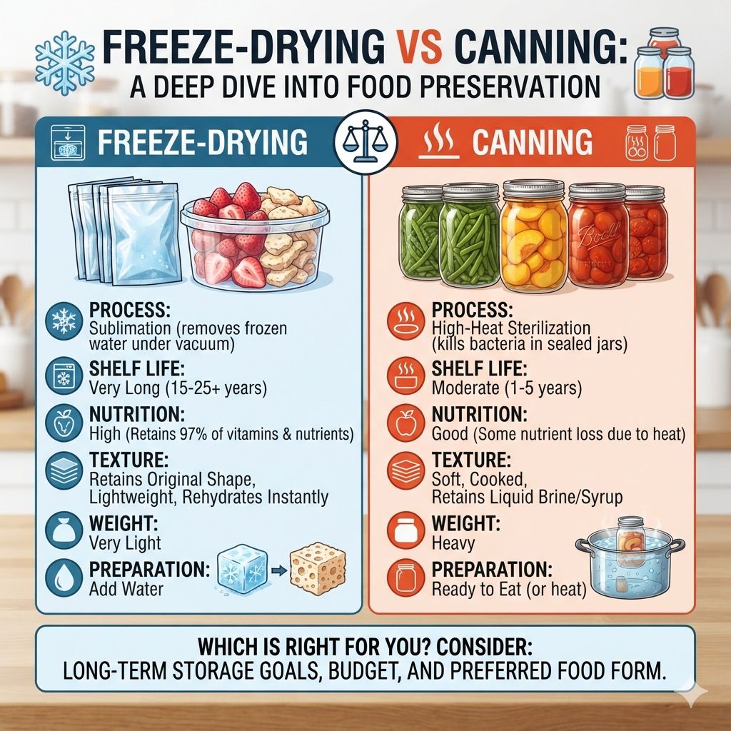 Freeze-drying vs. canning: Which is better for long-term food storage?