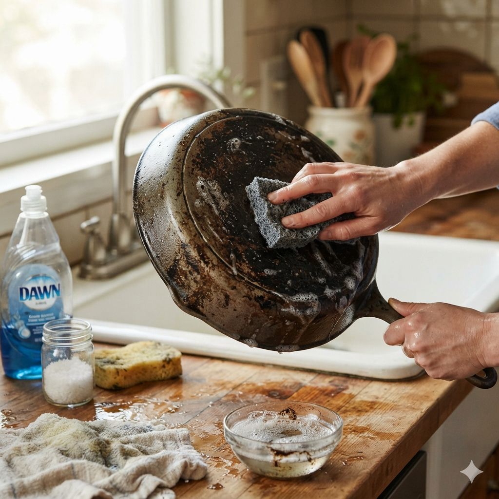 How to Clean the Outside of a Cast Iron Skillet