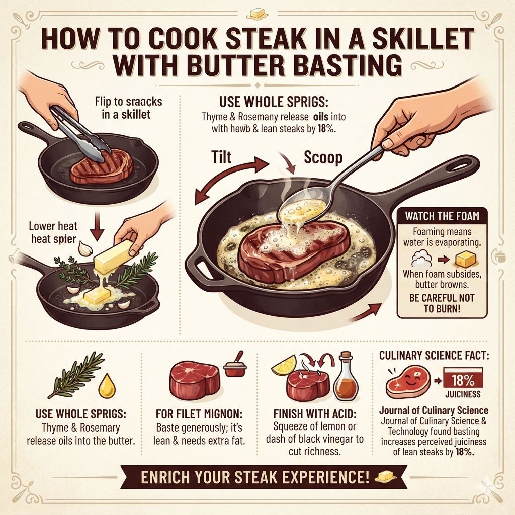 How to Cook Steak in a Skillet with Butter Basting