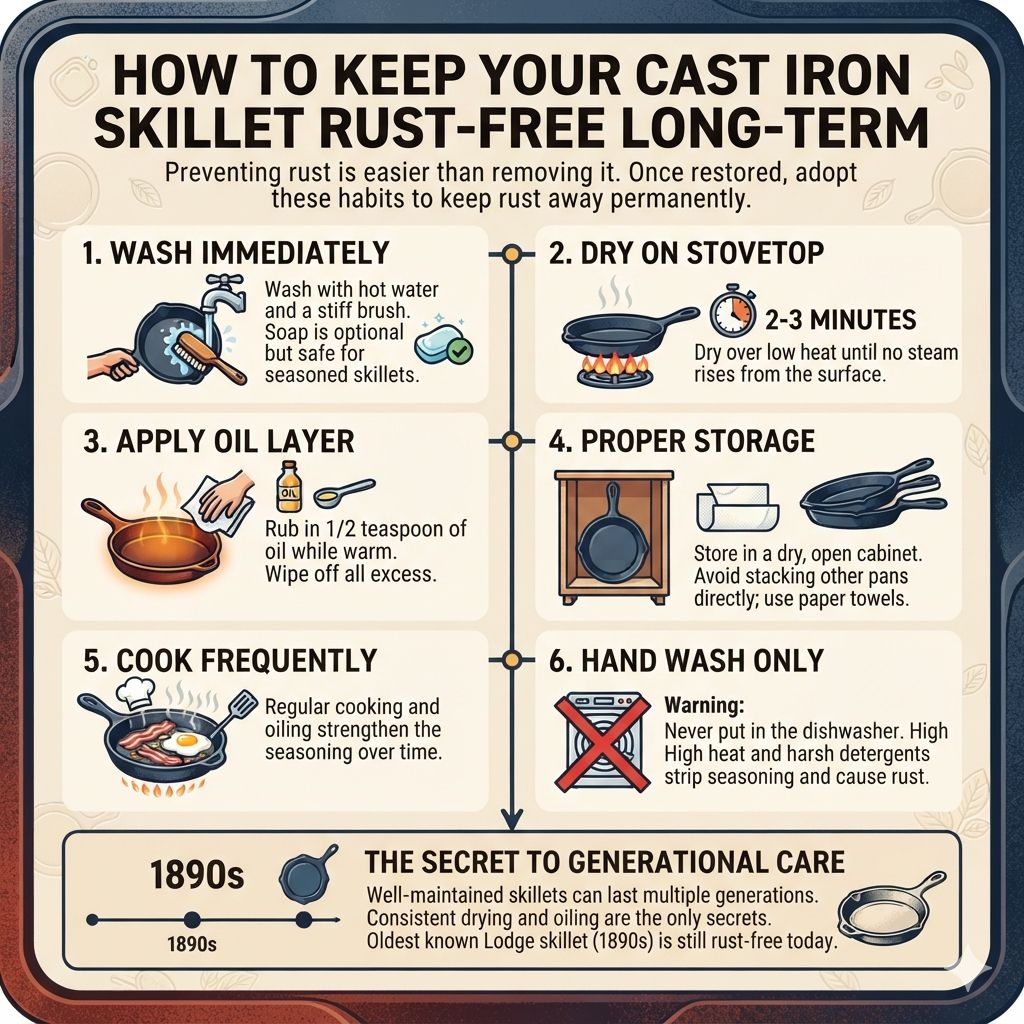 How to Keep Your Cast Iron Skillet Rust-Free Long-Term