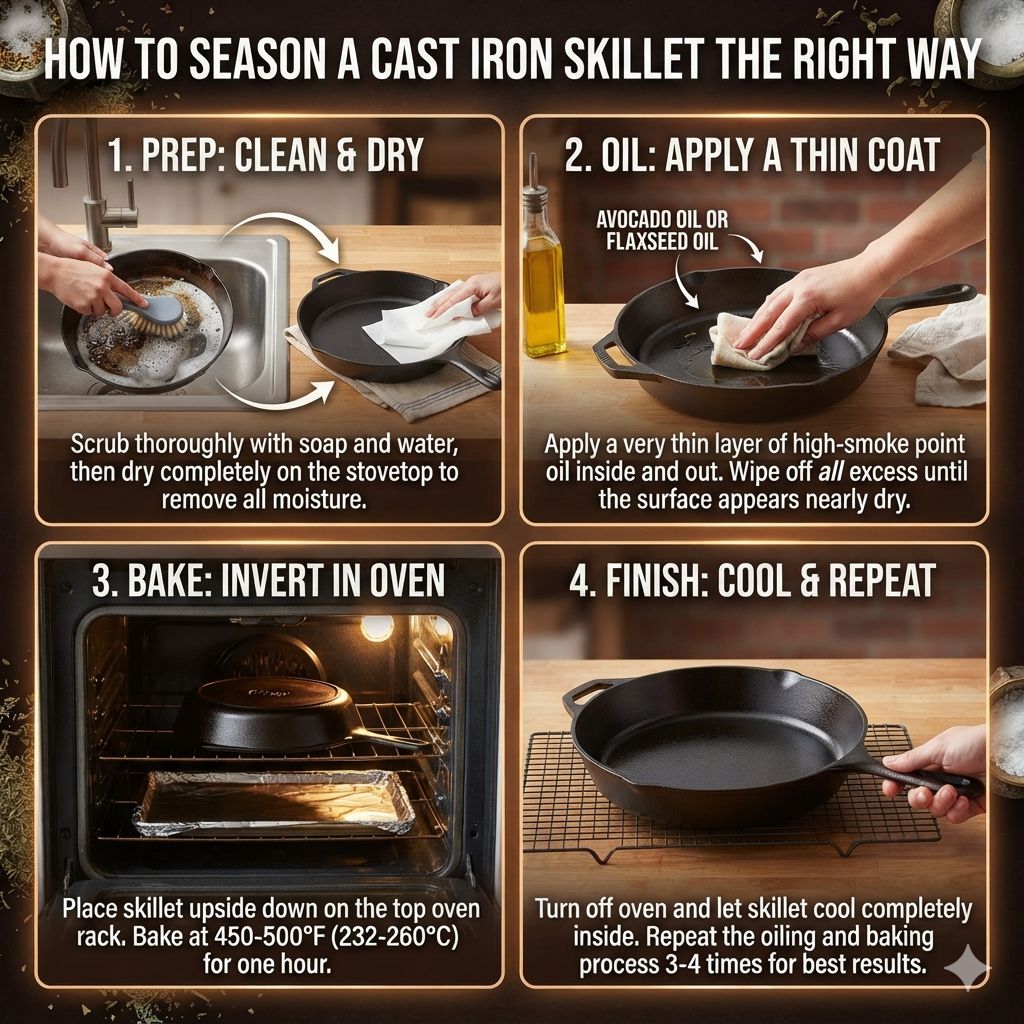 How to Season a Cast Iron Skillet the Right Way