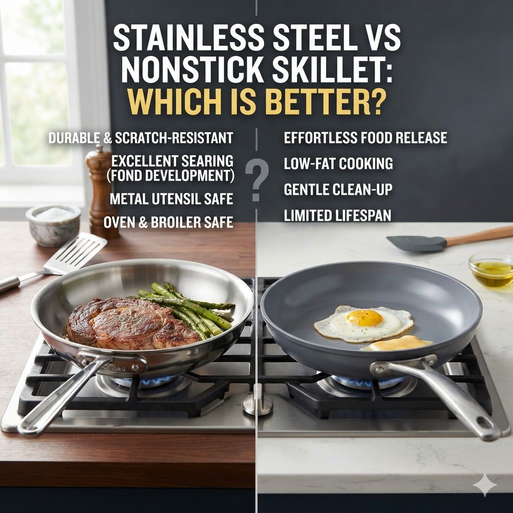 Stainless Steel vs Nonstick Skillet: Which Is Better?