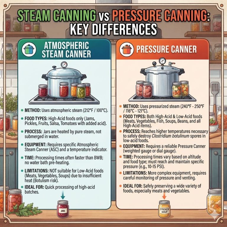 Steam Canning vs Pressure Canning Key Differences