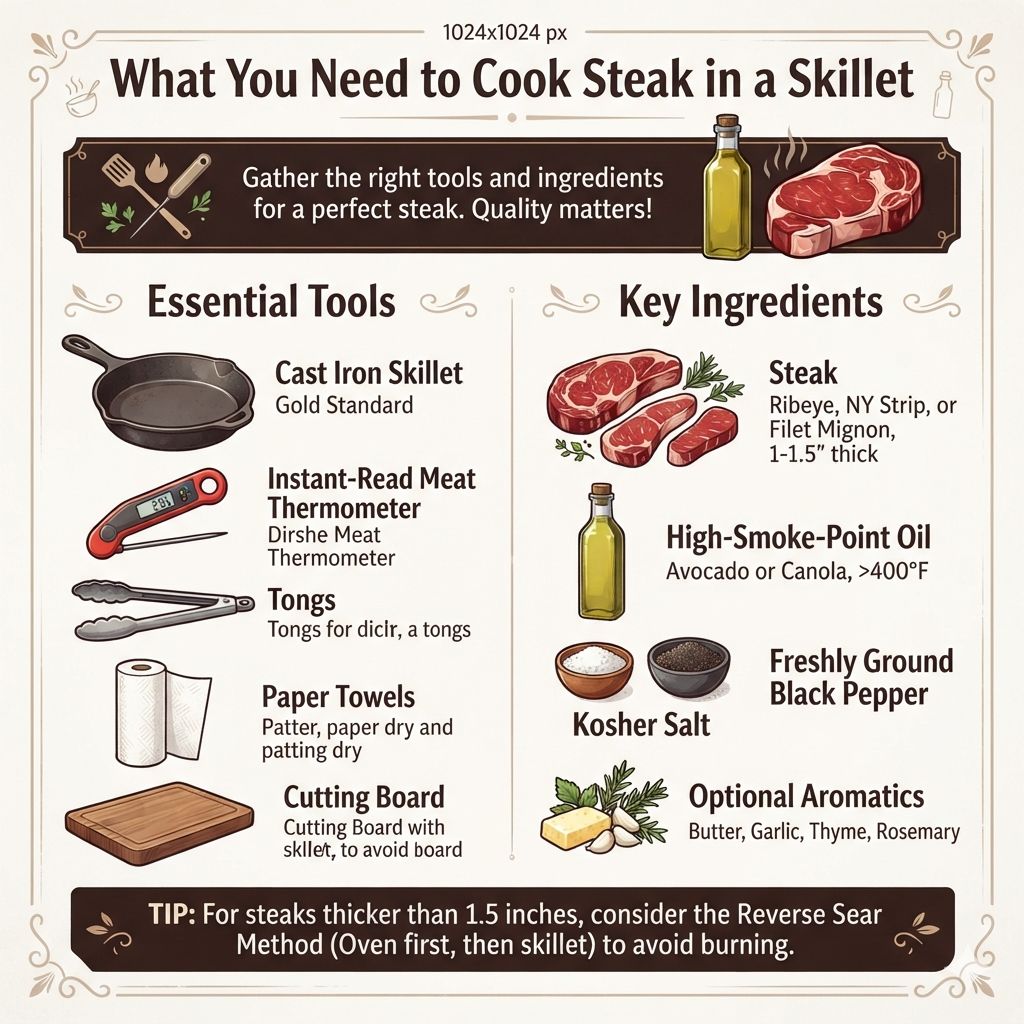 What You Need to Cook Steak in a Skillet