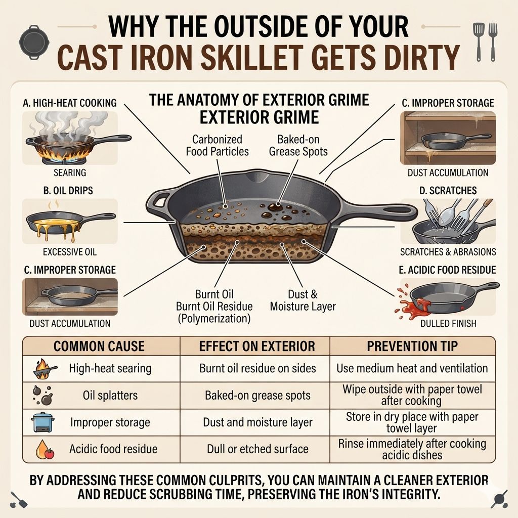 Why the Outside of Your Cast Iron Skillet Gets Dirty