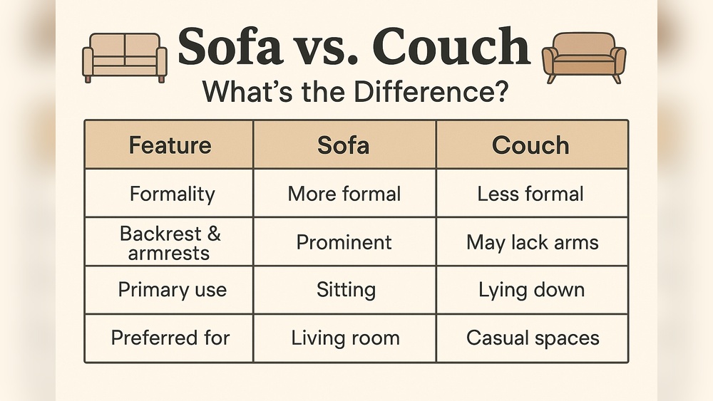 Difference between Sofa And Couch: Key Distinctions Explained