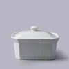 Butter Terrine Dish with Lid White Ceramic