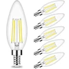 Honesorn Candelabra LED Bulbs, E12 Base (6-Pack)