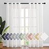 NICETOWN White Sheer Linen Curtains, 84 Inch